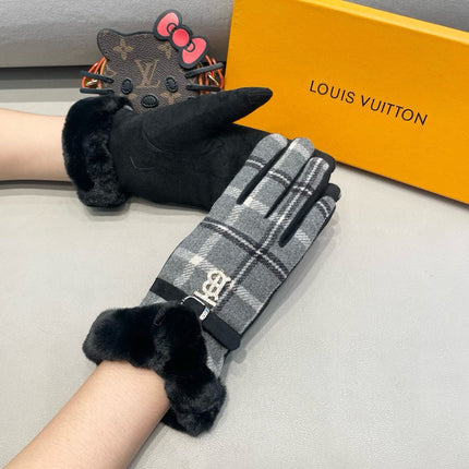 GLOVES IN DOVE GRAY WOOL WITH SHEARLING LINING 460069