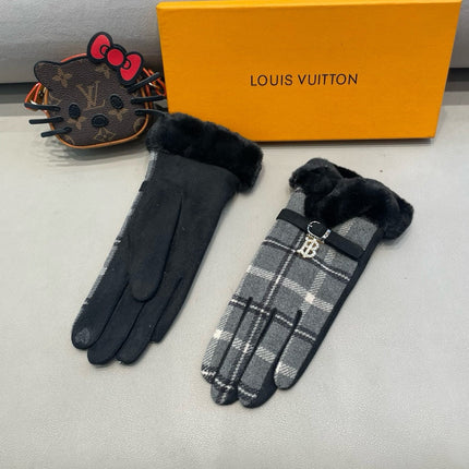 GLOVES IN DOVE GRAY WOOL WITH SHEARLING LINING 460069