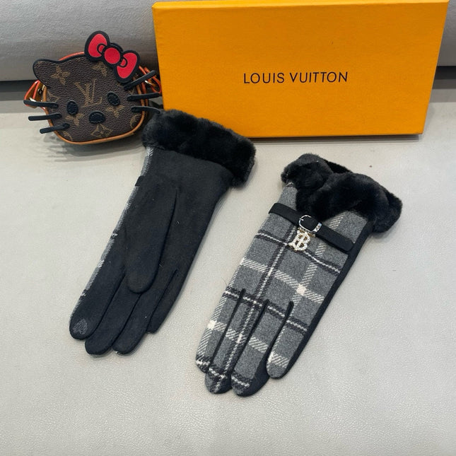 GLOVES IN DOVE GRAY WOOL WITH SHEARLING LINING 460069