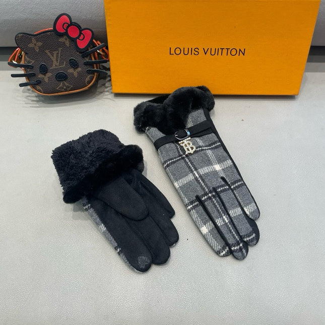 GLOVES IN DOVE GRAY WOOL WITH SHEARLING LINING 460069