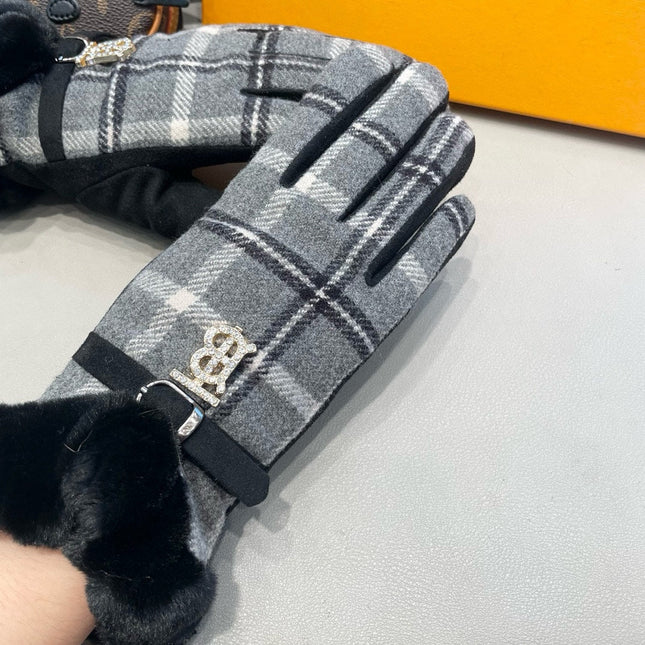 GLOVES IN DOVE GRAY WOOL WITH SHEARLING LINING 460069