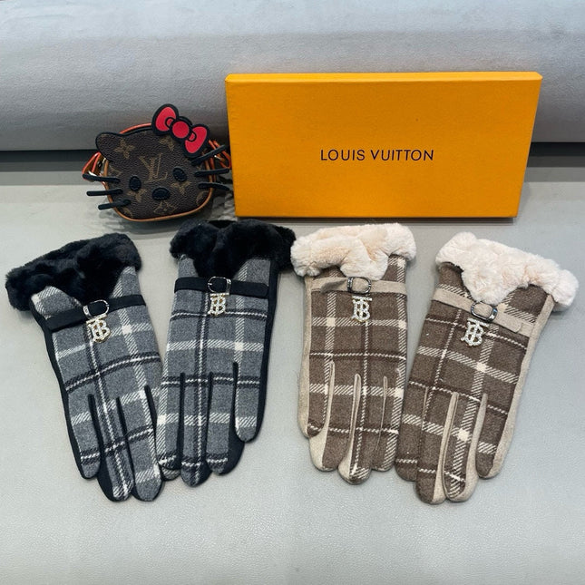 GLOVES IN DOVE GRAY WOOL WITH SHEARLING LINING 460069