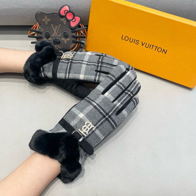 GLOVES IN DOVE GRAY WOOL WITH SHEARLING LINING 460069