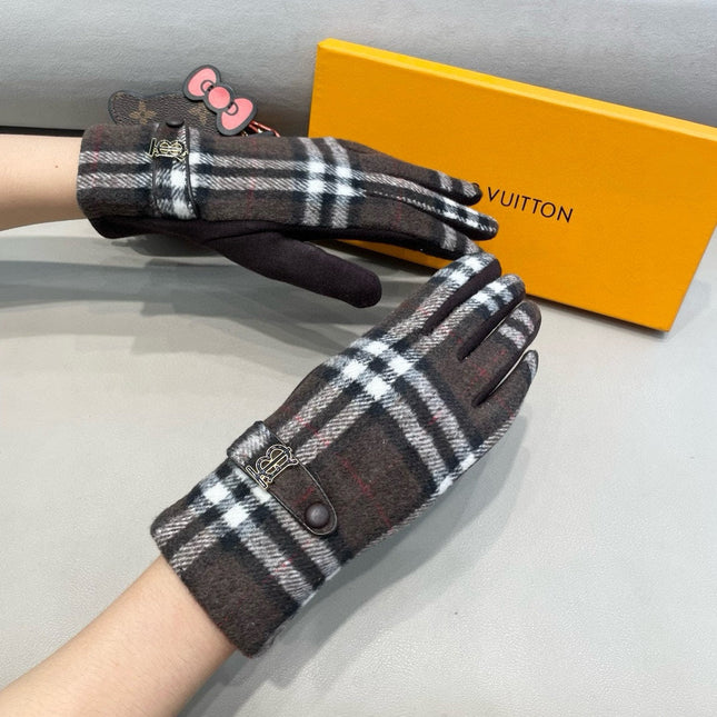 GLOVES IN CHOCOLATE BROWN WOOL 462397