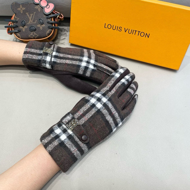 GLOVES IN CHOCOLATE BROWN WOOL 462397