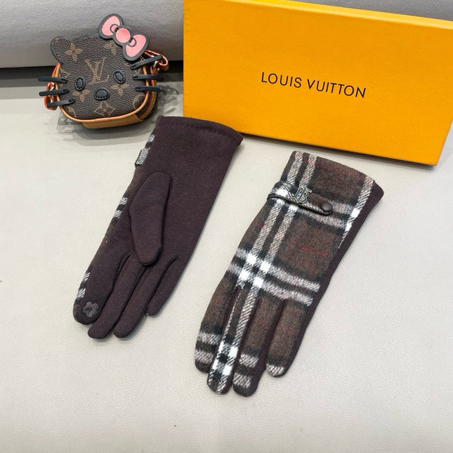 GLOVES IN CHOCOLATE BROWN WOOL 462397