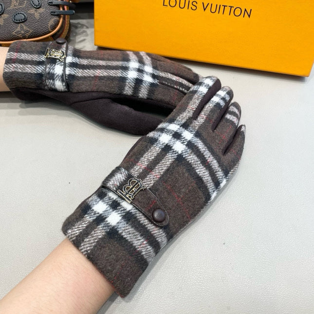 GLOVES IN CHOCOLATE BROWN WOOL 462397