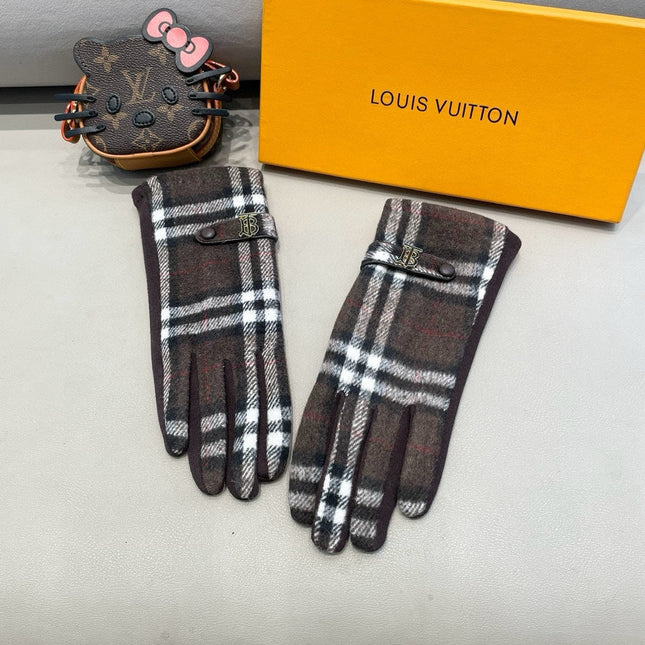 GLOVES IN CHOCOLATE BROWN WOOL 462397