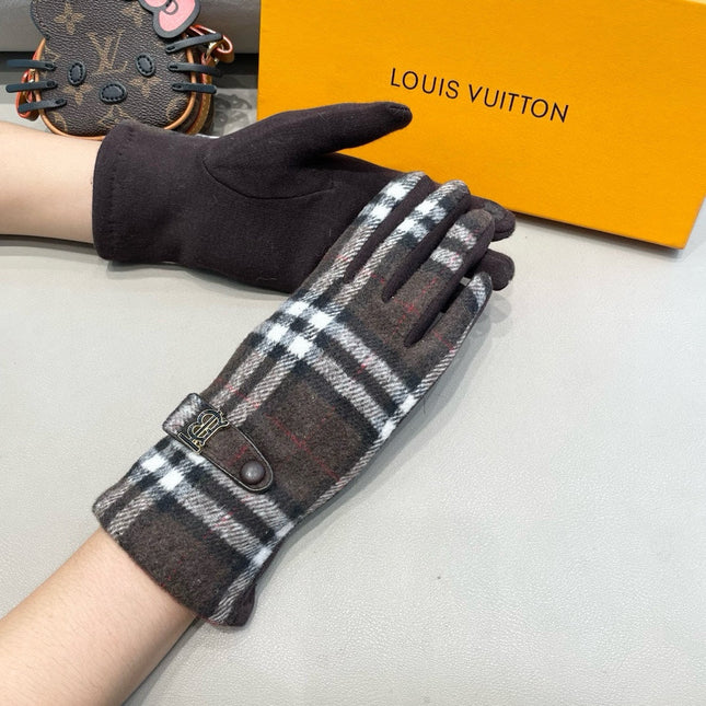 GLOVES IN CHOCOLATE BROWN WOOL 462397