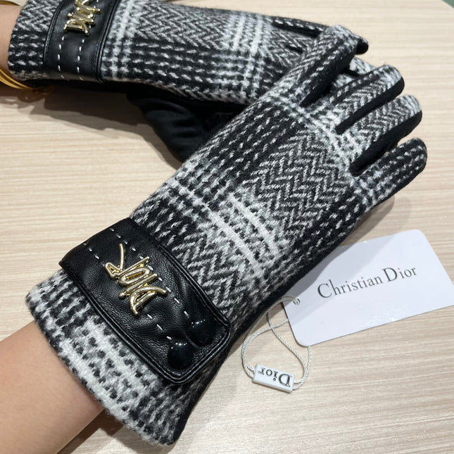 GLOVES IN BLACK MIX WHITE WOOL 463806