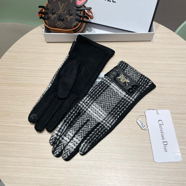 GLOVES IN BLACK MIX WHITE WOOL 463806