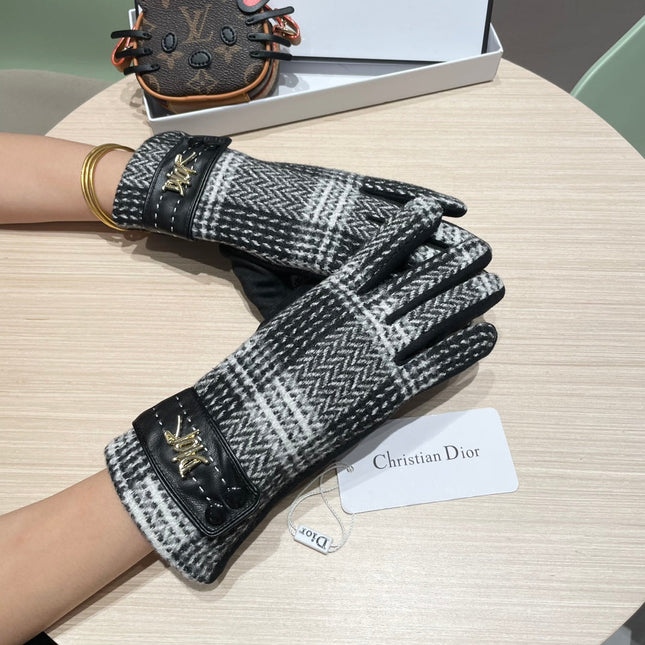 GLOVES IN BLACK MIX WHITE WOOL 463806
