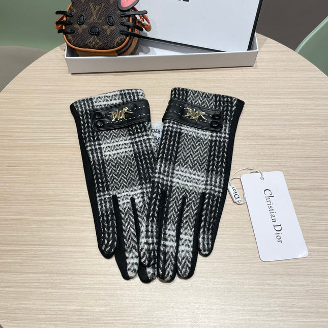 GLOVES IN BLACK MIX WHITE WOOL 463806