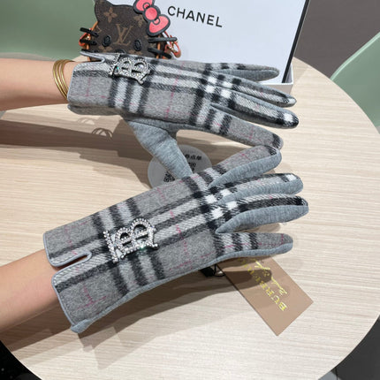 GLOVES IN SHADOW GRAY WOOL 463813