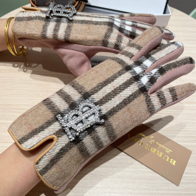 GLOVES IN TAN BROWN WOOL 463814