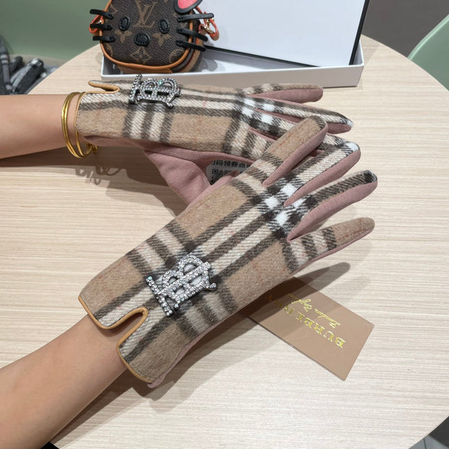 GLOVES IN TAN BROWN WOOL 463814
