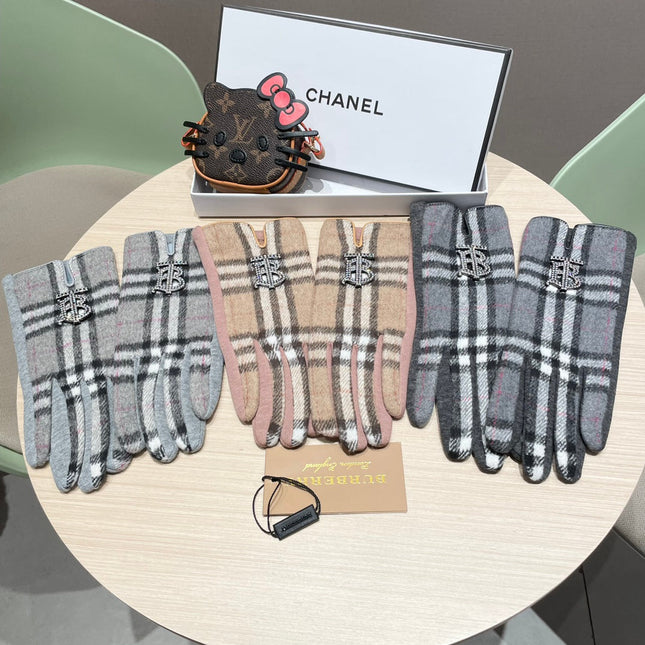 GLOVES IN TAN BROWN WOOL 463814