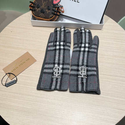 GLOVES IN GRAPHITE GRAY WOOL 463815