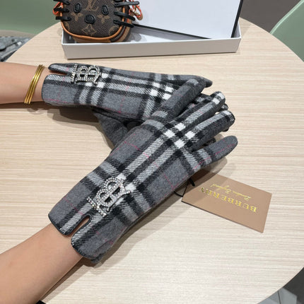 GLOVES IN GRAPHITE GRAY WOOL 463815