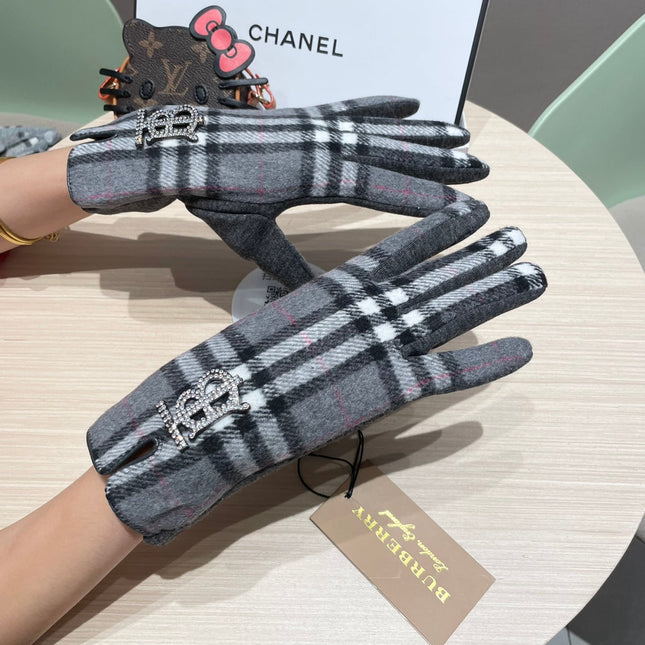 GLOVES IN GRAPHITE GRAY WOOL 463815