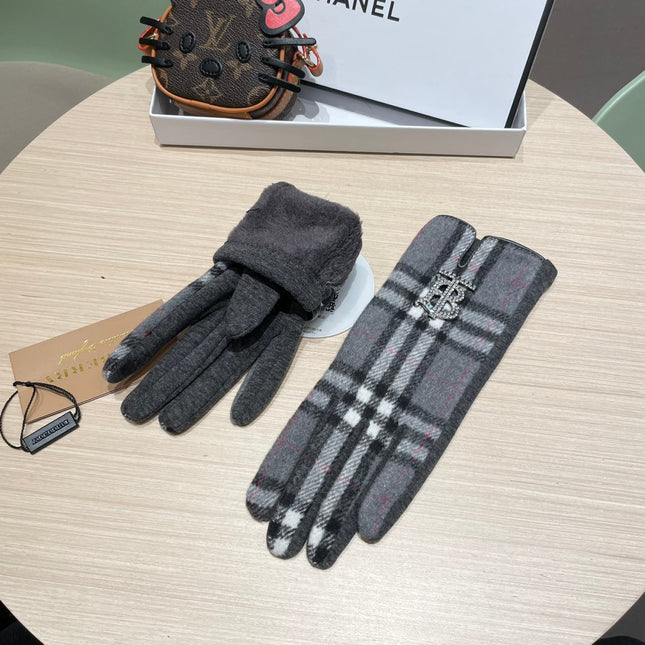 GLOVES IN GRAPHITE GRAY WOOL 463815