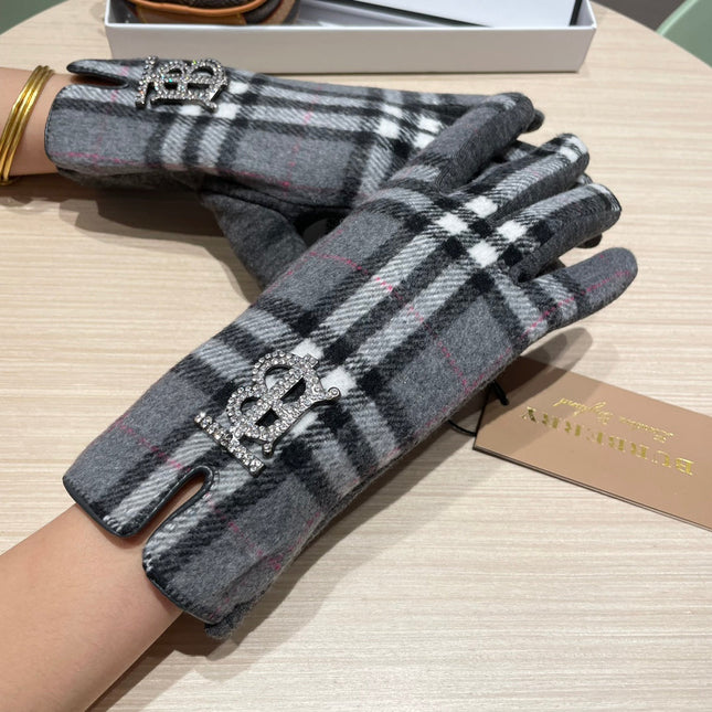 GLOVES IN GRAPHITE GRAY WOOL 463815