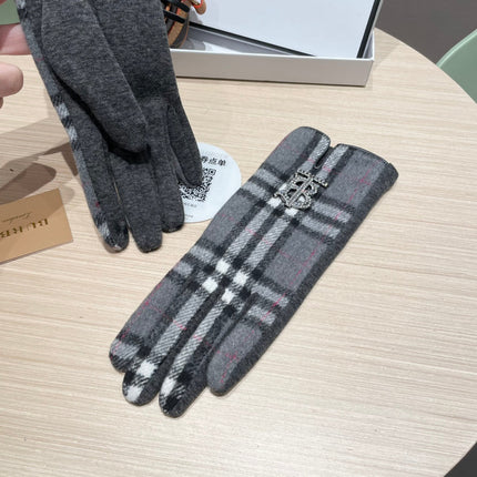 GLOVES IN GRAPHITE GRAY WOOL 463815