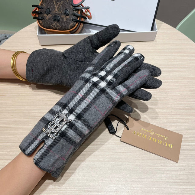 GLOVES IN GRAPHITE GRAY WOOL 463815