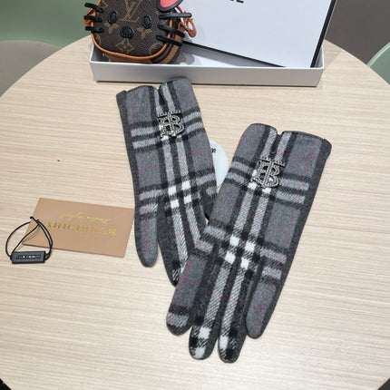 GLOVES IN GRAPHITE GRAY WOOL 463815