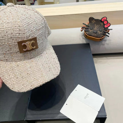 BASEBALL CAP MODEL 650506 IN BEIGE TEXTURED SPARKLE FABRIC