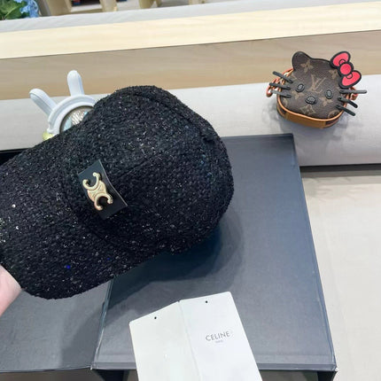 BASEBALL CAP MODEL 650508 IN BLACK TEXTURED SPARKLE FABRIC