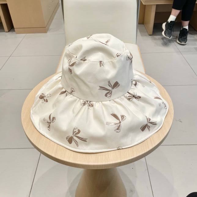 CELINE 25S BUCKET BOW HAT 733404 IN IVORY