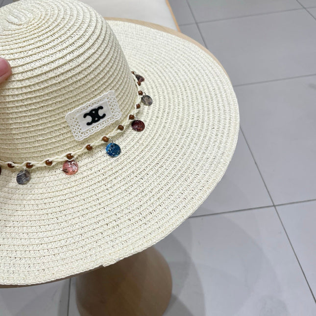 WIDE BRIM HAT MODEL 652186 IN WHITE WOVEN STRAW