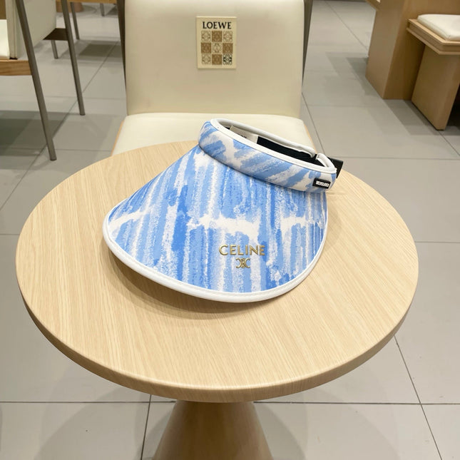 VISOR HAT MODEL 652201 IN BLUE AND WHITE FABRIC