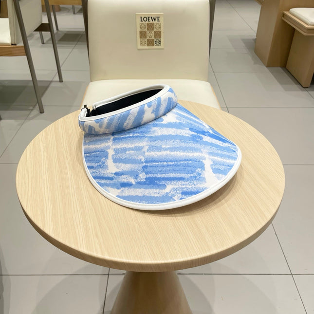 VISOR HAT MODEL 652201 IN BLUE AND WHITE FABRIC