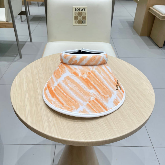 VISOR HAT MODEL 652202 IN ORANGE AND WHITE FABRIC