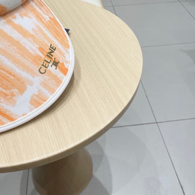 VISOR HAT MODEL 652202 IN ORANGE AND WHITE FABRIC