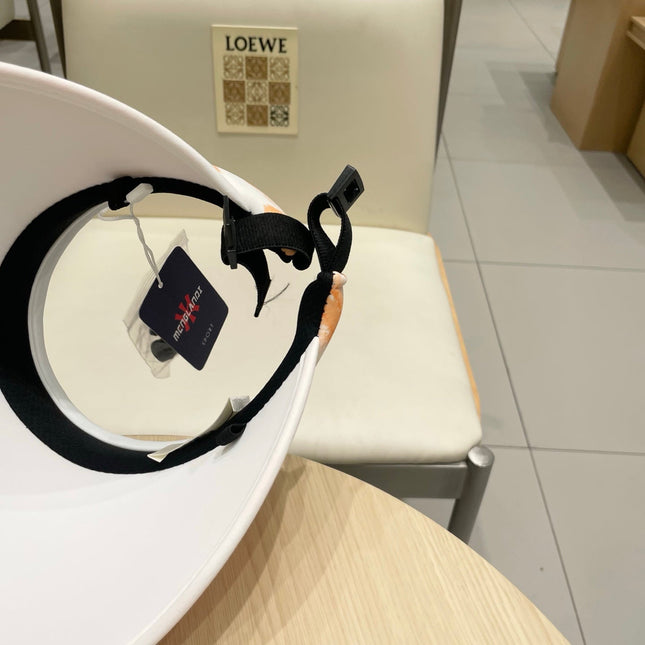 VISOR HAT MODEL 652202 IN ORANGE AND WHITE FABRIC