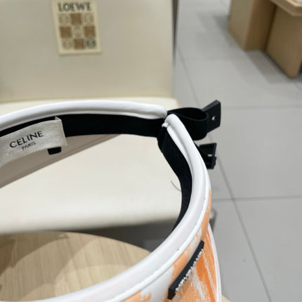 VISOR HAT MODEL 652202 IN ORANGE AND WHITE FABRIC