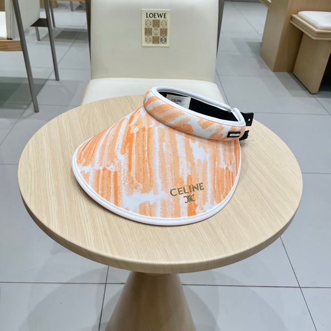 VISOR HAT MODEL 652202 IN ORANGE AND WHITE FABRIC