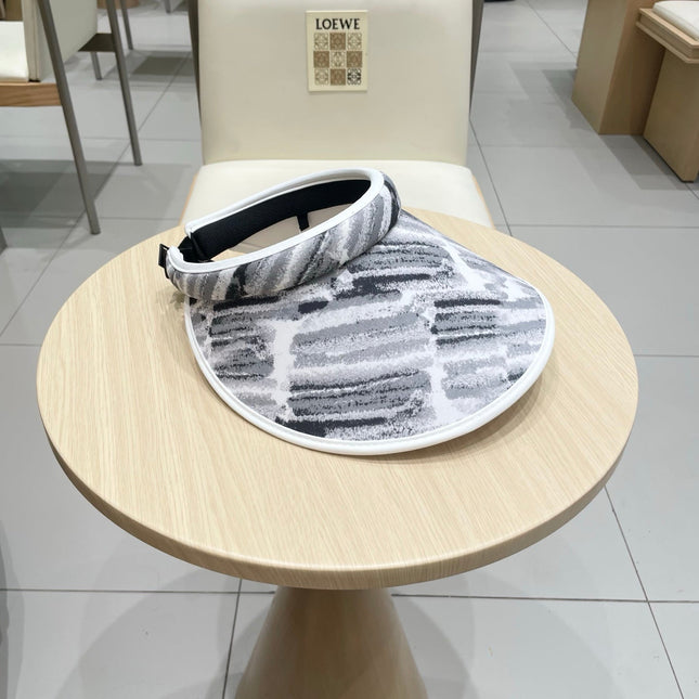 VISOR HAT MODEL 652204 IN GREY AND WHITE FABRIC