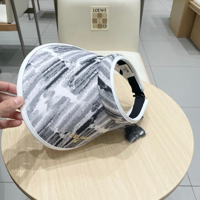 VISOR HAT MODEL 652204 IN GREY AND WHITE FABRIC