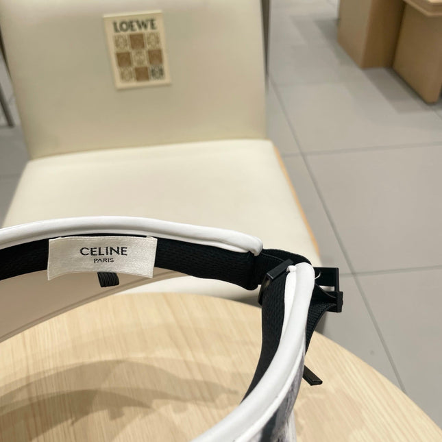 VISOR HAT MODEL 652204 IN GREY AND WHITE FABRIC