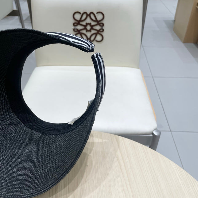 VISOR HAT MODEL 652215 IN BLACK WOVEN STRAW