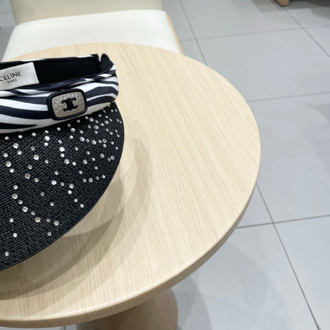 VISOR HAT MODEL 652215 IN BLACK WOVEN STRAW