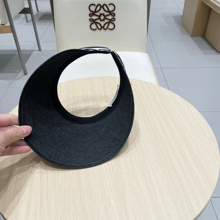 VISOR HAT MODEL 652215 IN BLACK WOVEN STRAW