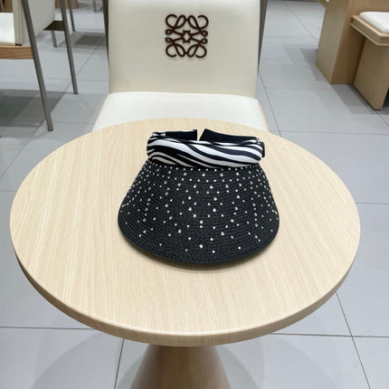 VISOR HAT MODEL 652215 IN BLACK WOVEN STRAW