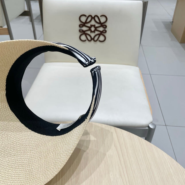 VISOR HAT MODEL 652216 IN BEIGE WOVEN STRAW