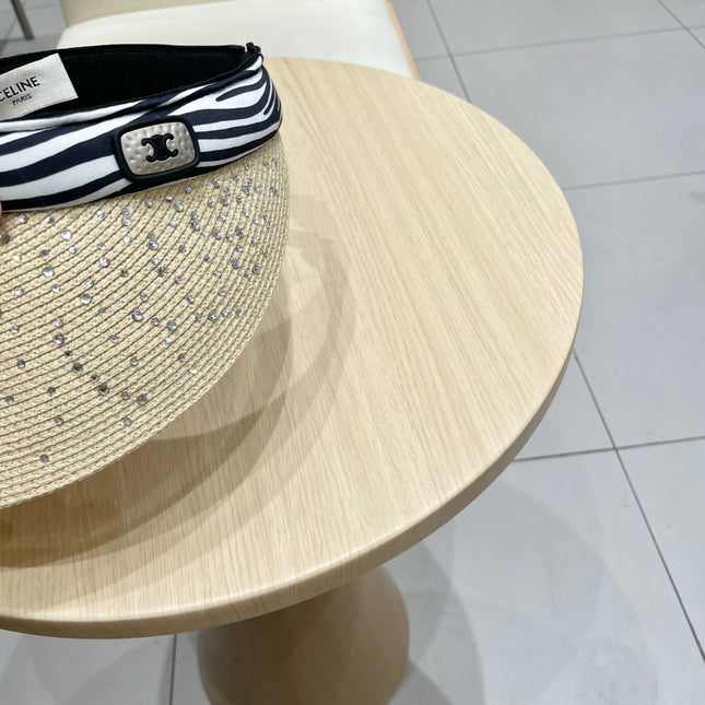 VISOR HAT MODEL 652216 IN BEIGE WOVEN STRAW