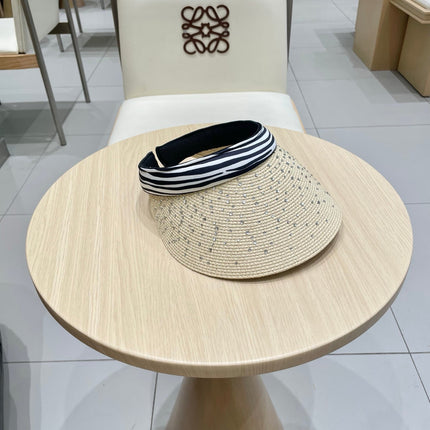 VISOR HAT MODEL 652216 IN BEIGE WOVEN STRAW